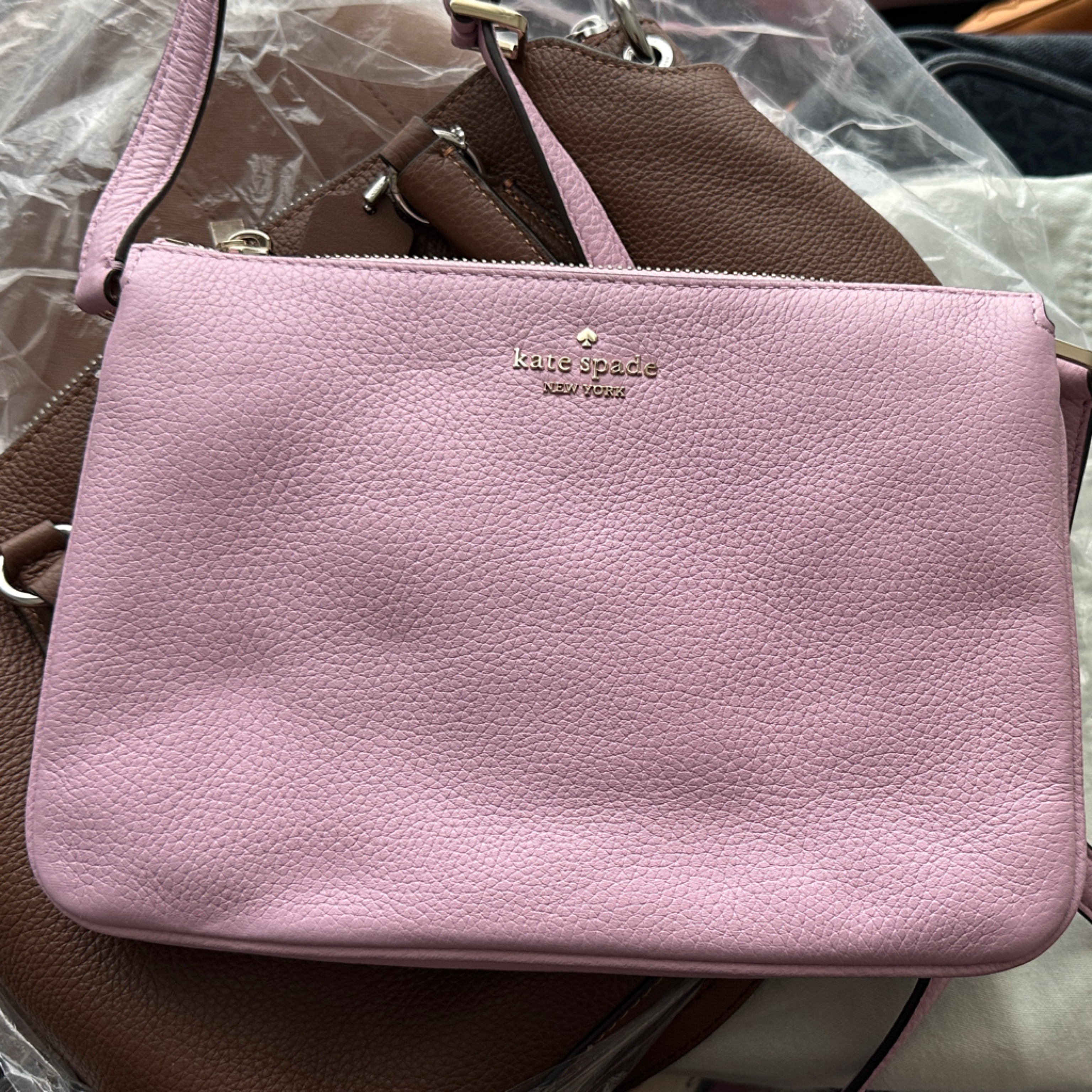 Kate Spade Brand New “Leather “Light Pink Crossbody Bag